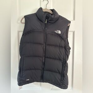 The North face 700 black  nylon women's puffers down zip up vest Medium